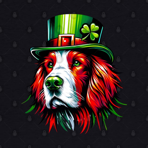 Irish Red and White Setter Celebrates St. Patrick's Day by ArtRUs